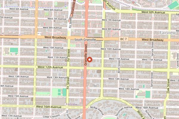 Map showing Bar Asra in Vancouver