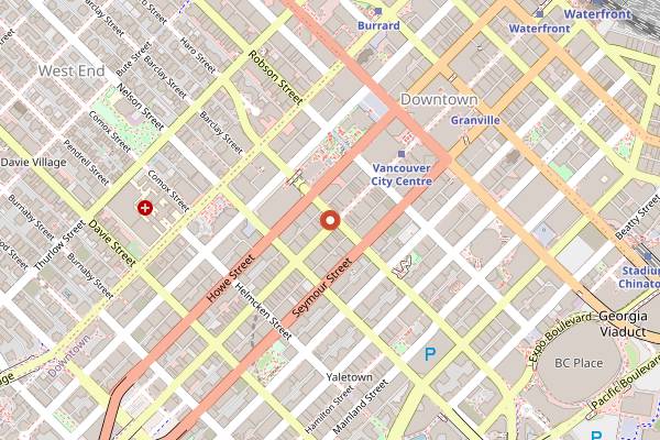 Map showing Cinema Public House in Vancouver