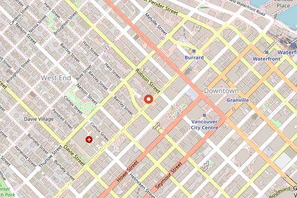 Map showing Gerard Lounge in Vancouver