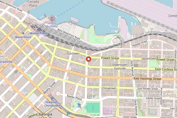 Map showing The Diamond in Vancouver