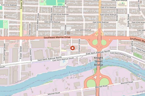 Map showing Dogwood Brewing in Vancouver