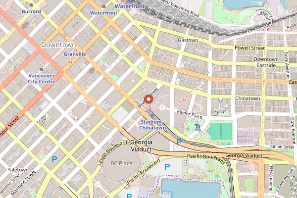 Map showing Jam Cafe in Vancouver