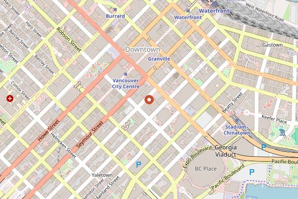 Map showing Medina Cafe in Vancouver