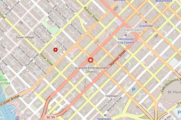 Map showing Donair Drive in Vancouver
