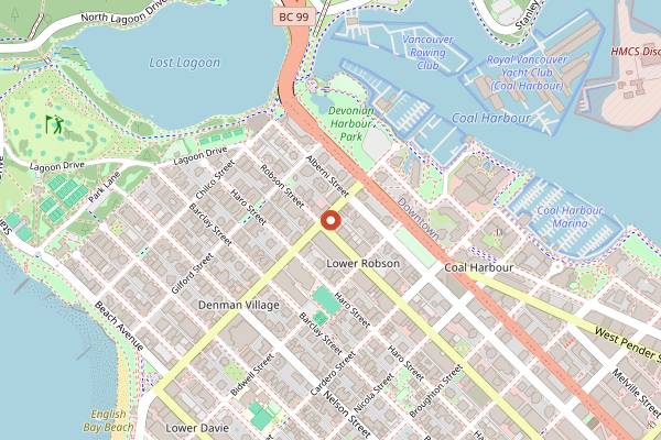Map showing Kintaro Ramen in Vancouver