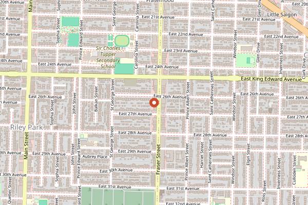 Map showing Pizza Carano in Vancouver
