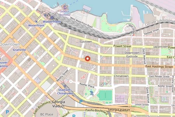 Map showing Save On Meats in Vancouver