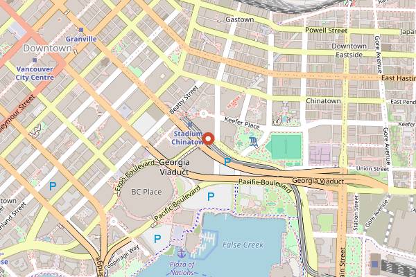 Map showing TAKO in Vancouver