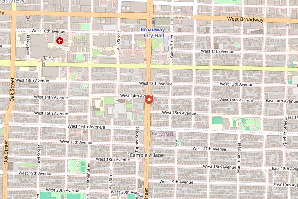 Map showing The Firewood Cafe in Vancouver