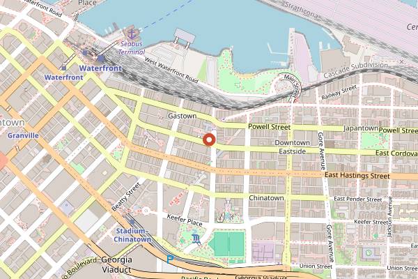 Map showing Bao Down in Vancouver