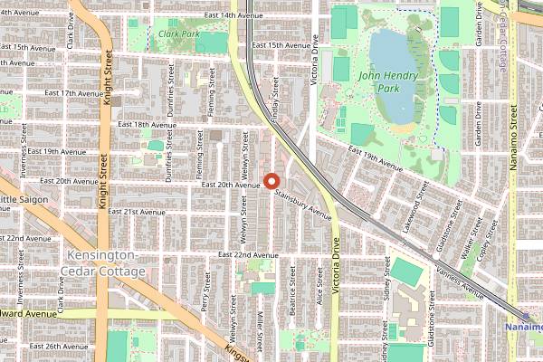 Map showing Commercial Street Cafe in Vancouver