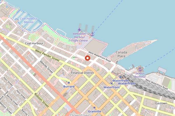 Map showing Giovane Caffe in Vancouver
