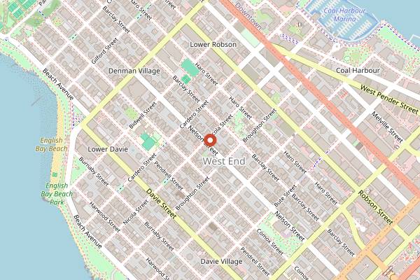 Map showing Greenhorn Cafe in Vancouver
