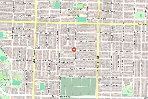 Map showing Le Marché St. George in Vancouver