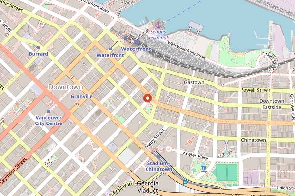 Map showing Nemesis Coffee in Vancouver