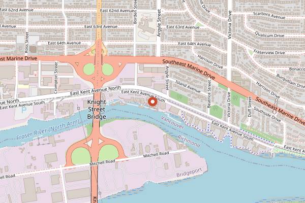 Map showing Northern Cafe in Vancouver