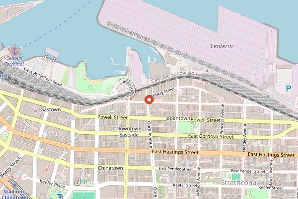 Map showing Ask for Luigi in Vancouver