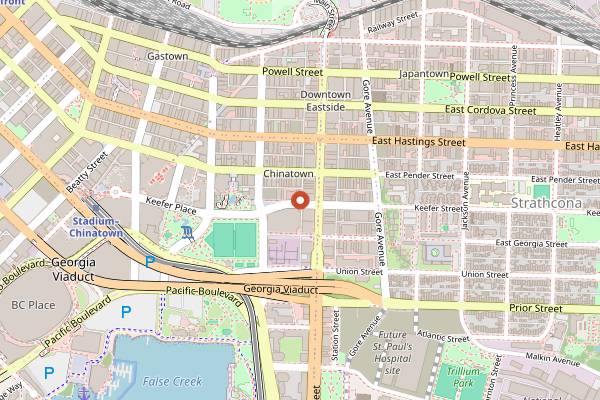 Map showing Bao Bei in Vancouver