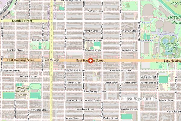 Map showing Dachi in Vancouver