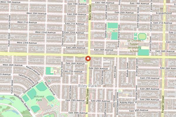 Map showing Locus Restaurant and Lounge in Vancouver