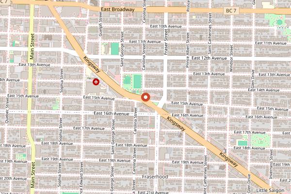 Map showing Savio Volpe in Vancouver
