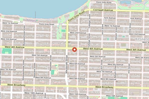 Map showing The Naam in Vancouver