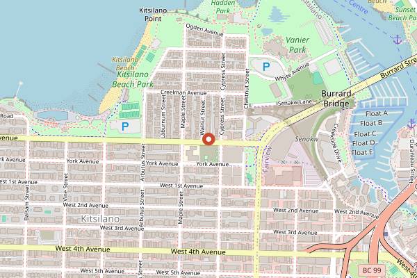 Map showing Panne Rizo in Vancouver