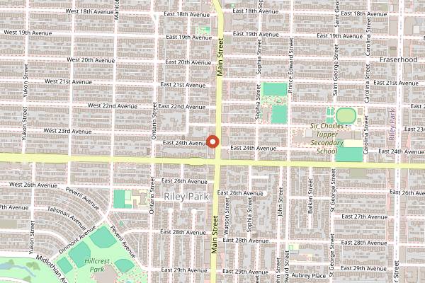 Map showing The Acorn in Vancouver