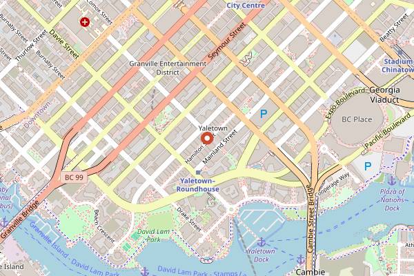 Map showing Elisa in Vancouver
