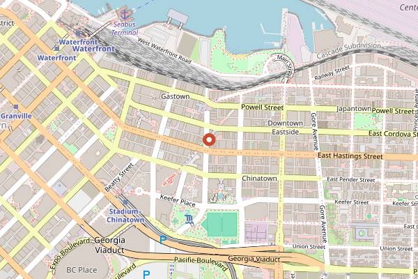 Map showing PiDGiN in Vancouver
