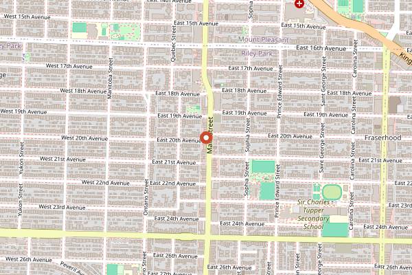 Map showing Published on Main in Vancouver