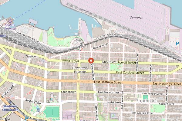 Map showing St Lawrence in Vancouver