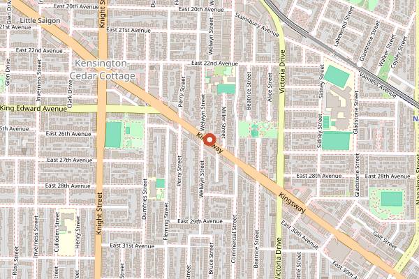 Map showing Space Chicken in Vancouver
