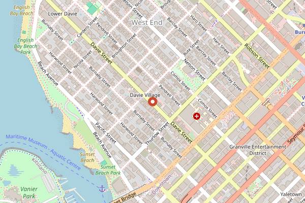 Map showing The Hestia Veggie in Vancouver