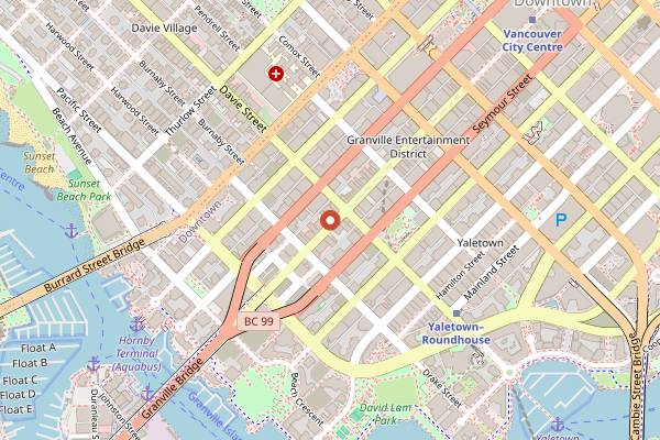 Map showing The Morrissey in Vancouver