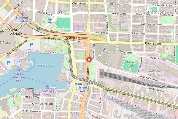 Map showing Ivanhoe Pub in Vancouver
