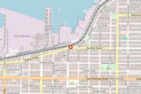 Map showing Princeton Pub in Vancouver