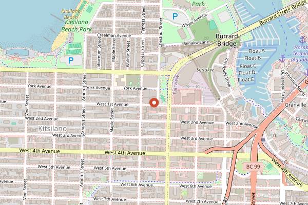 Map showing AnnaLena in Vancouver