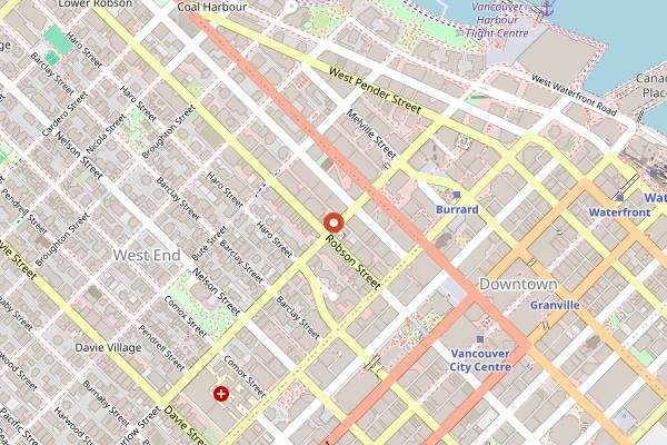 Map showing Joe Fortes Seafood & Chop House in Vancouver