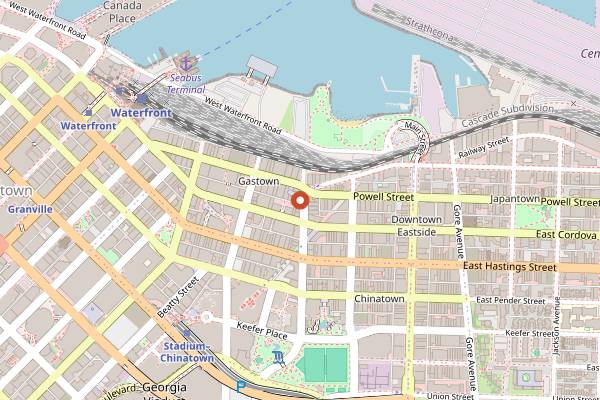 Map showing L'Abattoir in Vancouver