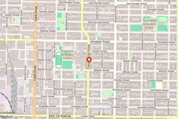 Map showing The Lunch Lady in Vancouver