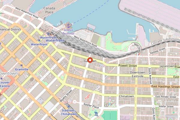 Map showing The Juice Truck in Vancouver