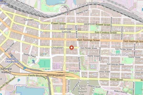 Map showing Juice Bar in Vancouver