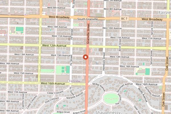 Map showing The Stable House Bistro in Vancouver