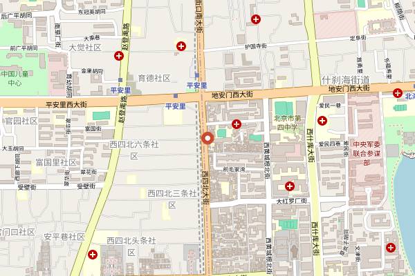 Map showing Huatian Yanji (Xisi North Street) in Beijing