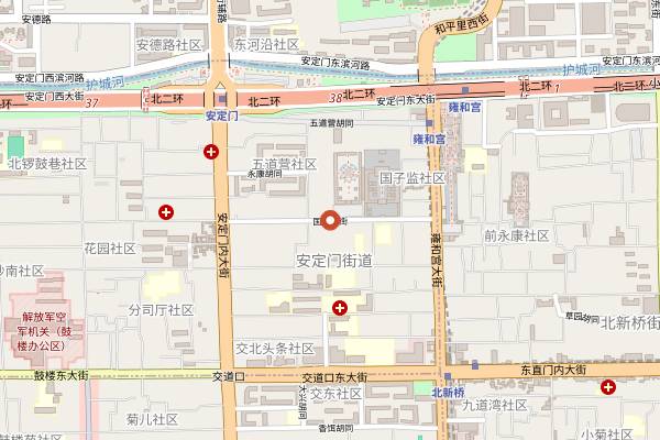 Map showing Townhouse Coffee (Guozijian) in Beijing