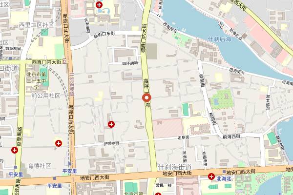 Map showing Ding Xiang Run (Deshengmen Inner Street) in Beijing