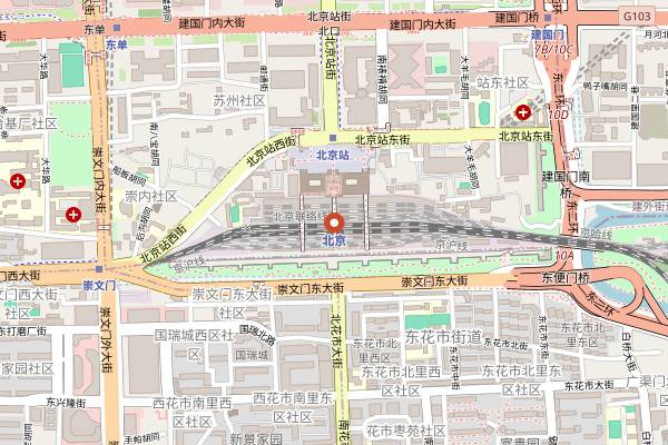 Map showing Duoweiju (Jianzi Alley) in Beijing