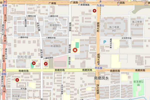 Map showing Hua Sheng Feng (Dongsanhuan South Road) in Beijing