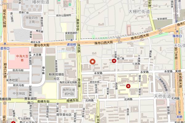 Map showing Liuji Zhizi Kaorou (Hufangqiao) in Beijing